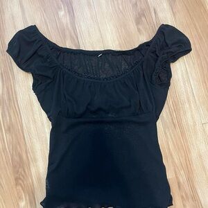 Black flowy lace shirt. Size small.